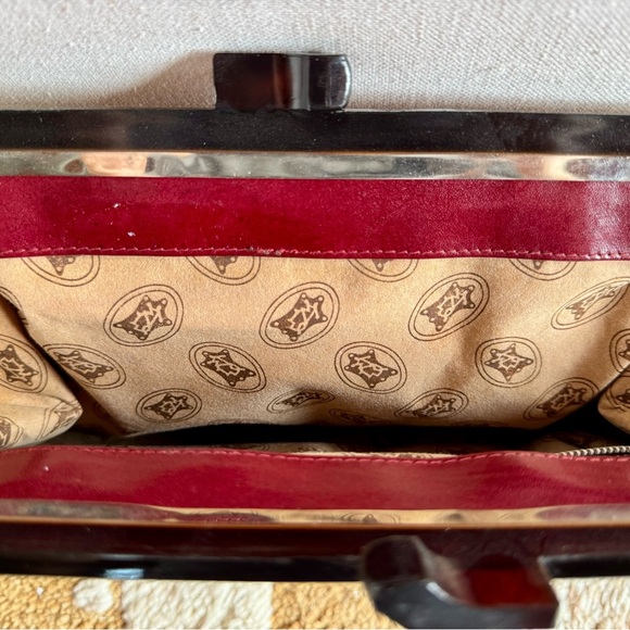 Vintage Red Leather Woven Clutch Purse - Picture 3 of 3